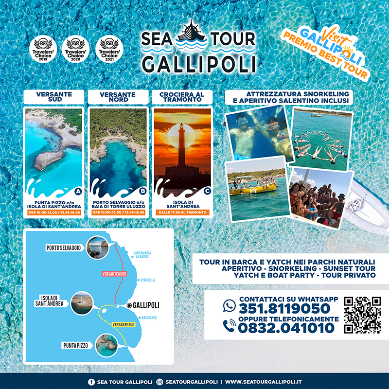 Escurursioni in barca Gallipoli con Sea Tour Gallipoli